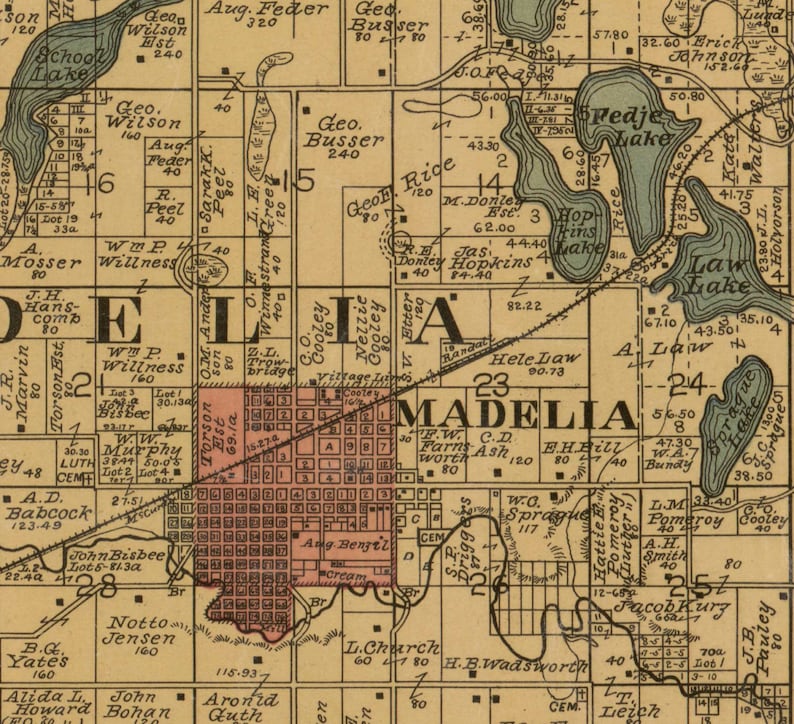 Watonwan County Minnesota 1898 Old Wall Map Reprint With Etsy