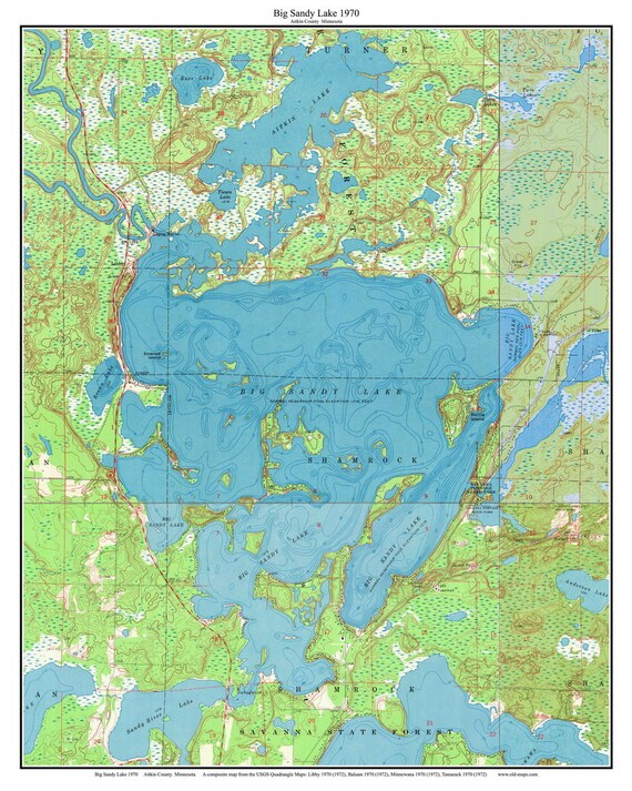 Big Sandy Lake Map Big Sandy Lake 1970 Map Reprint Old Topographic Usgs - Etsy Canada