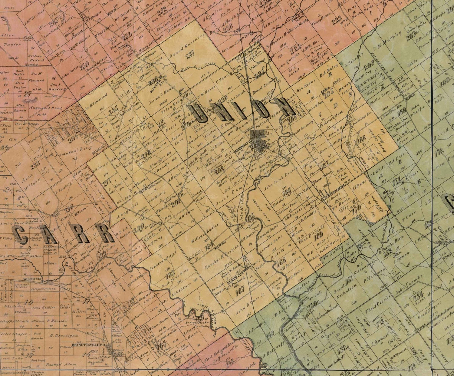Clark County Indiana 1875 Old Wall Map Reprint With Etsy