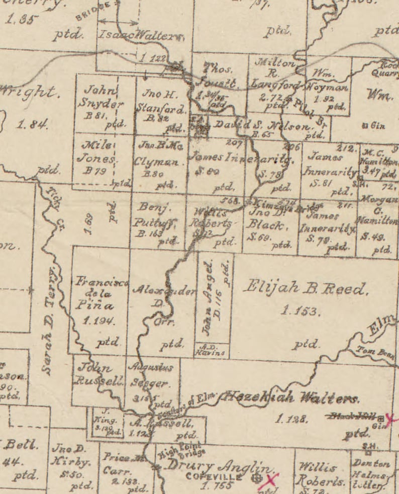 Collin County Texas 1881 Old Wall Map Reprint With Land Etsy