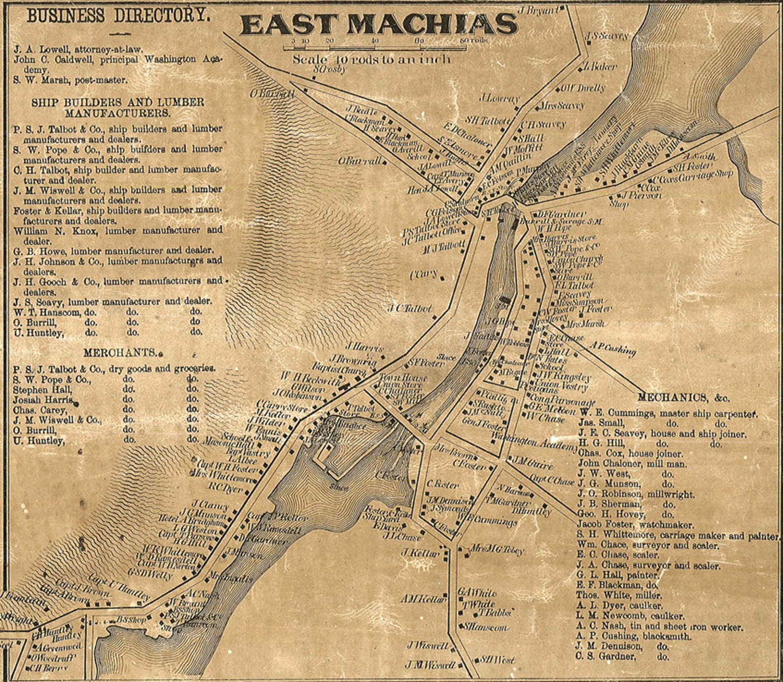 Washington County Maine 1861 Old Wall Map Reprint with Etsy