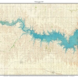 Wilson Lake 1967 Map Reprint - Lakes Region Old Topographic USGS Custom Composite Kansas