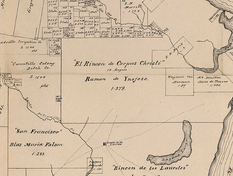 Nueces County Texas 1879 Old Wall Map Reprint With Land - Etsy