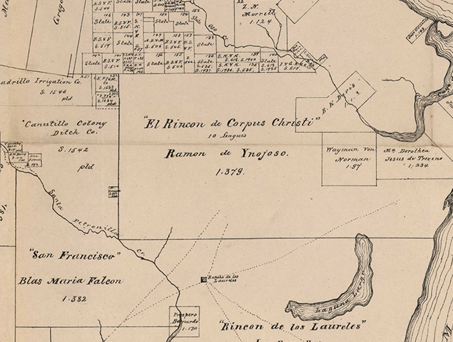 Nueces County Texas 1879 Old Wall Map Reprint With Land Etsy