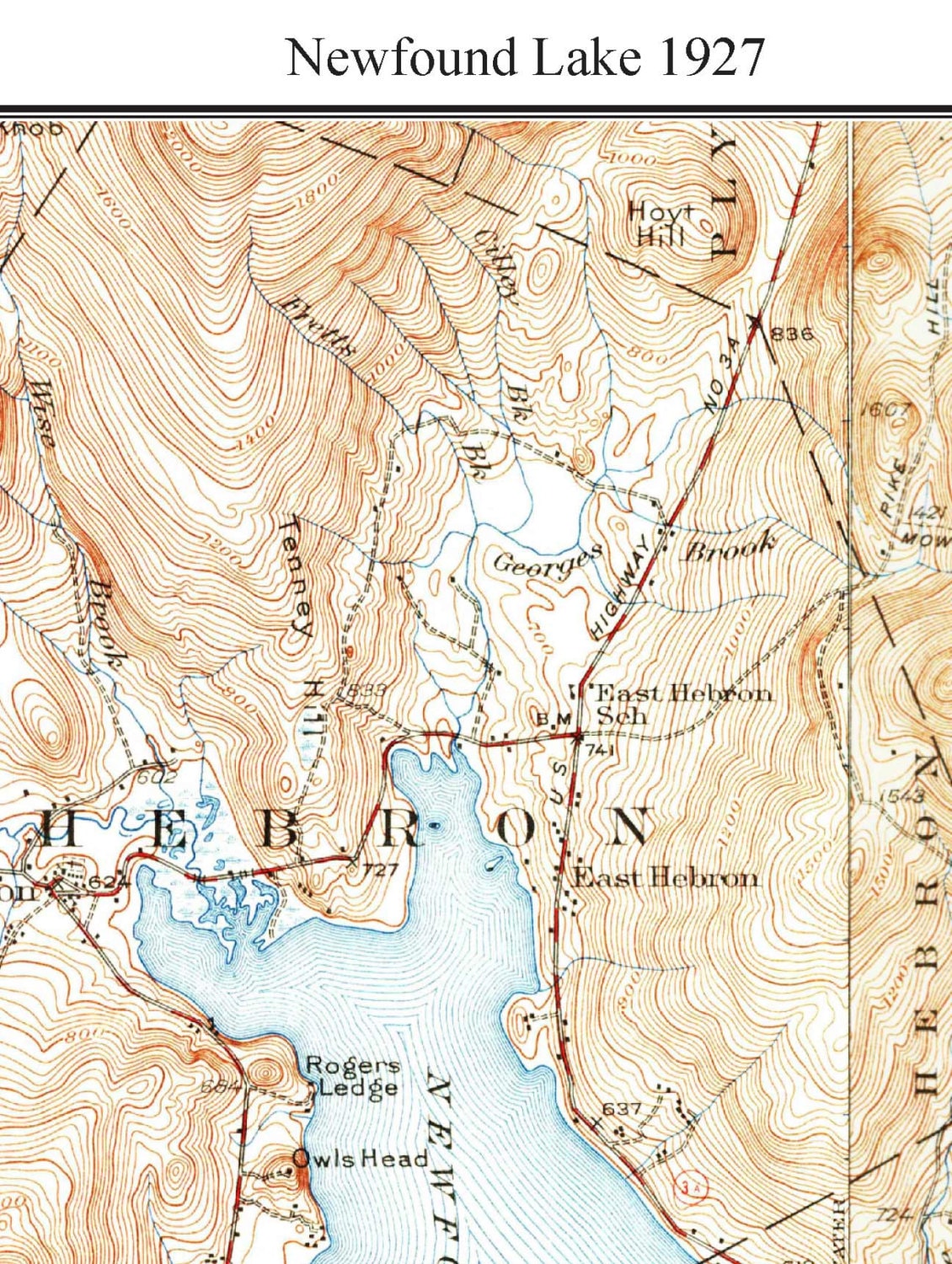 newfound-lake-1927-old-topographic-map-by-usgs-custom-etsy