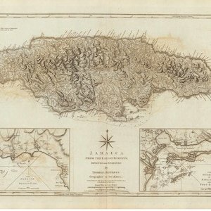 Jamaica - 1788 Map Jefferys West Indian Atlas - Reprint