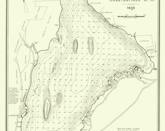 Spofford Lake 1898 Map Reprint - New Hampshire Samuel Wadsworth