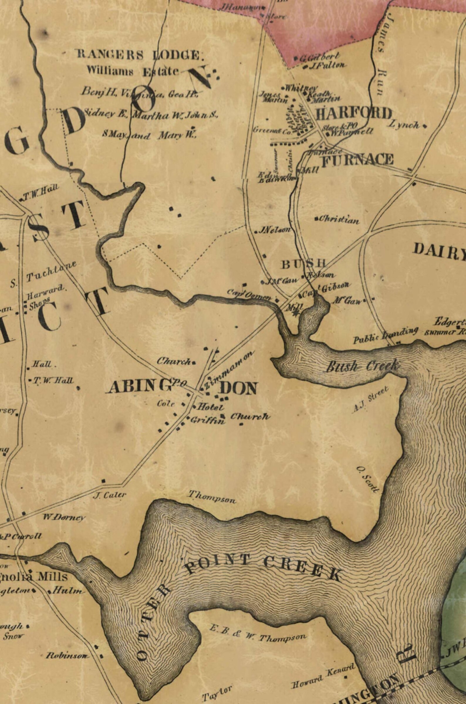 Harford County Maryland 1858 by Jennings & Herrick Old Wall Etsy