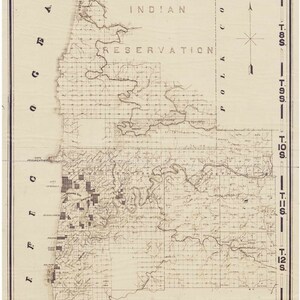 Lincoln County  Oregon 1895 -  Old Wall Map -  Reprint