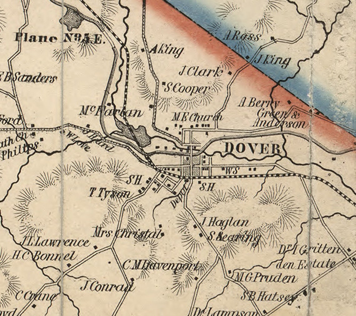 Morris County New Jersey 1853 Wall Map Reprint With Etsy