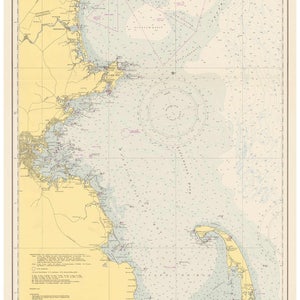 Massachusetts Shoreline Nautical Map 1951 Cape Cod to New Hampshire  Boston Cape Elizabeth Custom Reprint BA 50-52