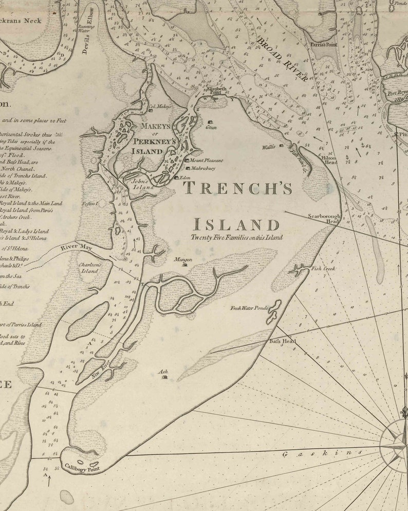 Port Royal 1777 Map South Carolina Hilton Head Island Etsy
