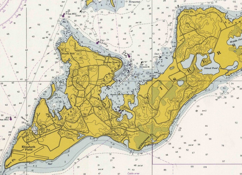 Fisher's Island Sound Connecticut 1966 Nautical Map - Etsy