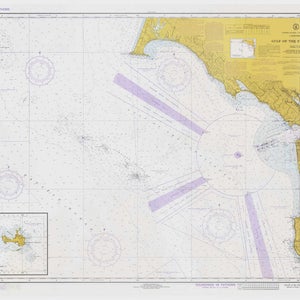 San Francisco - Gulf of the Farallones 1974 Nautical Map - Reprint - California south -  PC Harbors 5072