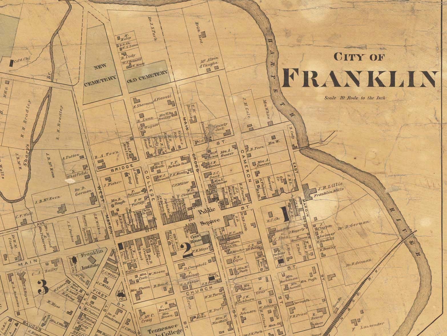 Williamson County Tennessee 1878 Old Wall Map Reprint With Etsy