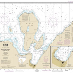 Munising Harbor and Grand Island 2014 - Lake Superior, Michigan - Nautical Map Reprint - Harbors small 931