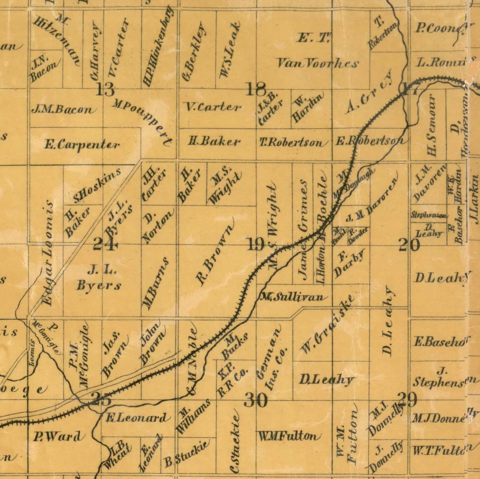 Leavenworth County Kansas 1894 Old Wall Map Reprint Etsy