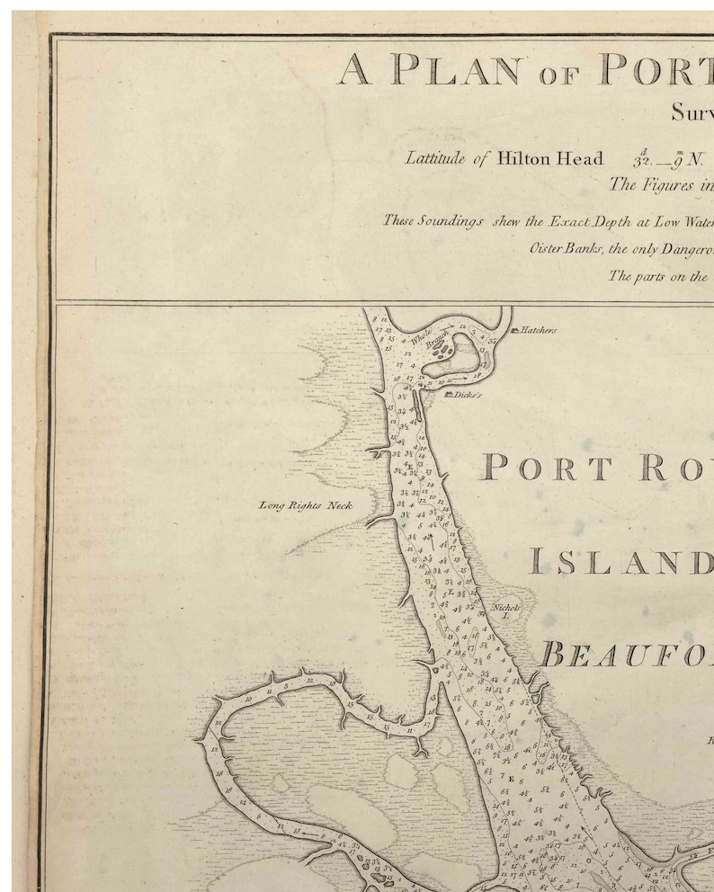 Port Royal 1777 Map South Carolina Hilton Head Island Etsy