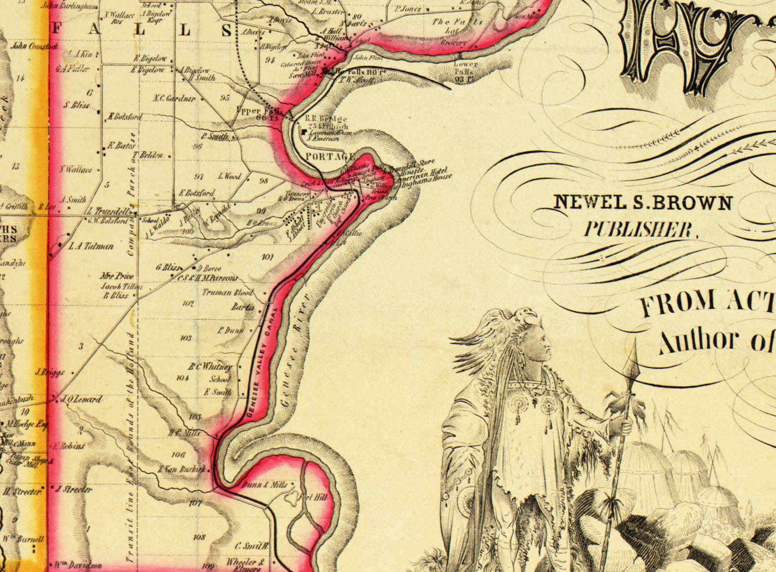 Wyoming County New York 1853 Old Wall Map Reprint With Etsy