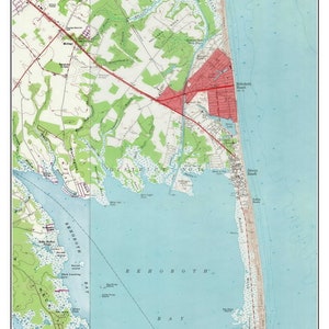 Rehoboth Beach 1954 Map Reprint - Delaware - 7x7 Old Topographic USGS Custom Composite - Delaware Coast - 10