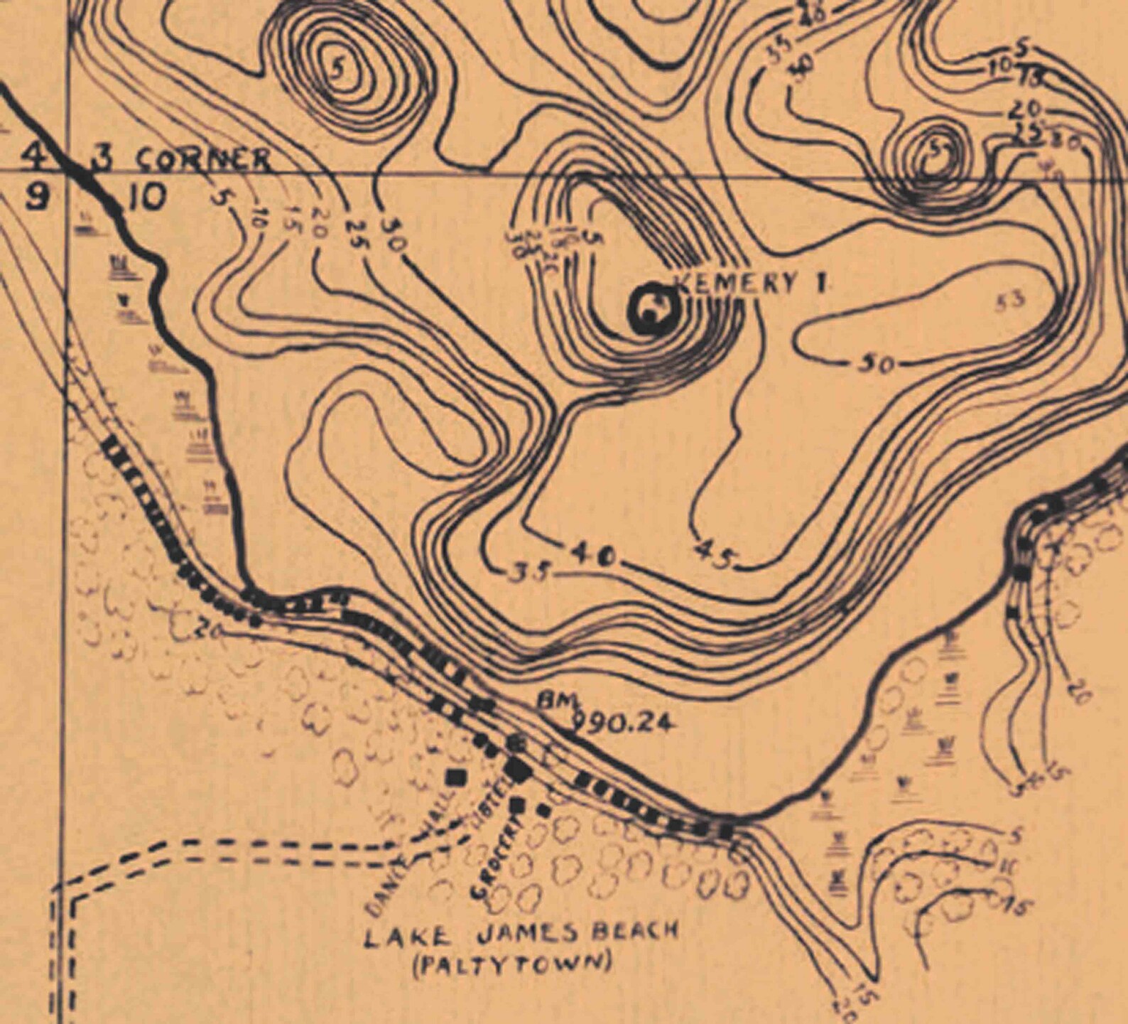Lake James Indiana 1923 Old Map Reprint Kemery Island Crusoe Etsy