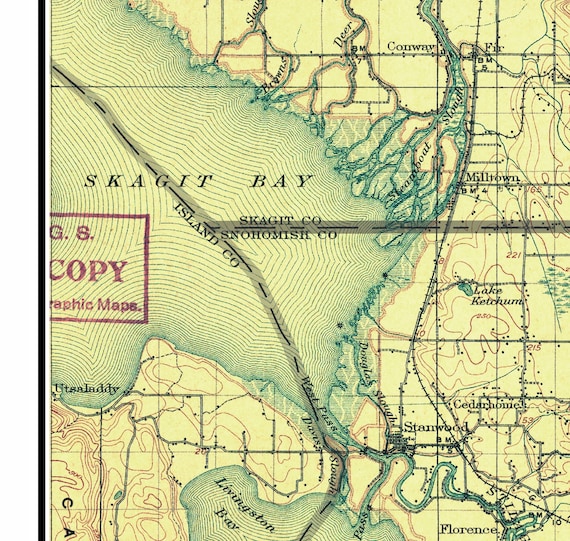 Snohomish County Topographic Map Snohomish County Ca. 1920 Usgs Old Topographic Map Custom | Etsy