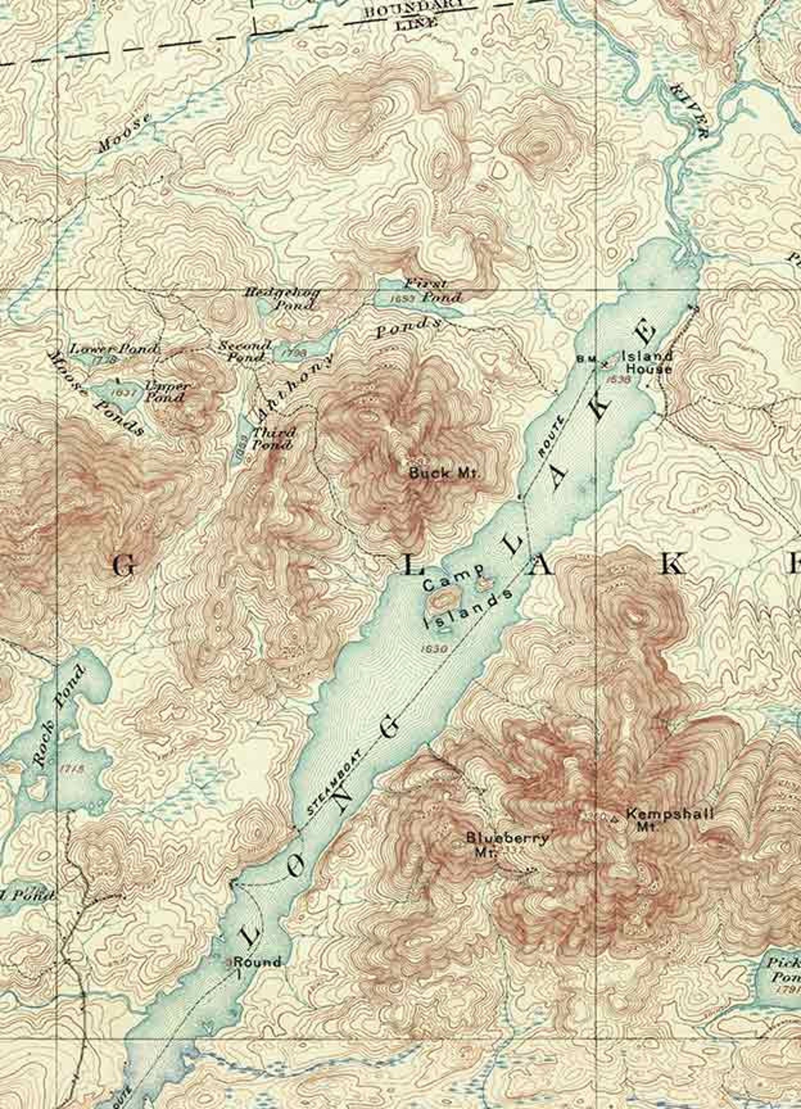 Long Lake 1904 USGS Old Topographic Map Reprint Custom Etsy