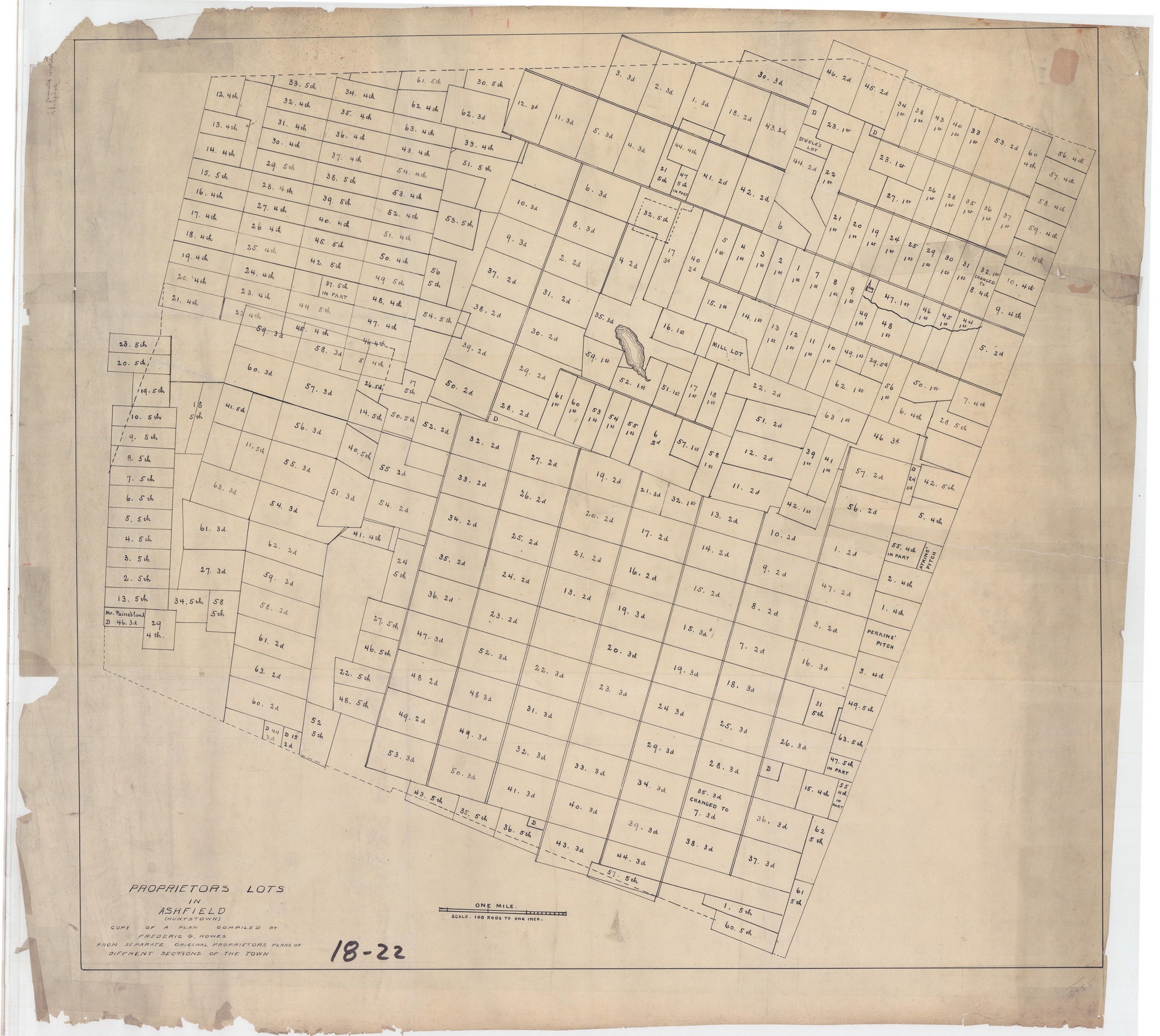 Ashfield Colonial Lotting Plan Proprietors Map Massachusetts Etsy UK