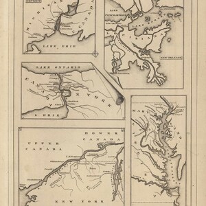 Prinicipal Seats of the War of 1812 - Reprint 1829 Willard USA Atlas