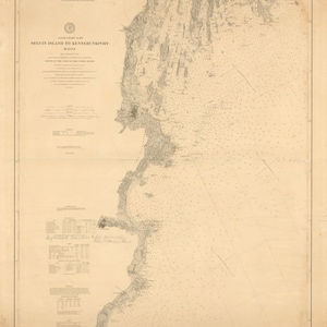 Seguin Island to Kennebunkport  - 1891 Maine - Nautical Map - Reprint - 80000 AC Chart 107