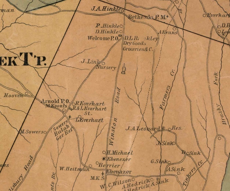 Davidson County North Carolina 1890 Old Wall Map With Etsy