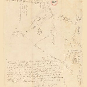 Berlin 1795 Town Plan - Old Roads Reprint  Massachusetts Archives - MA