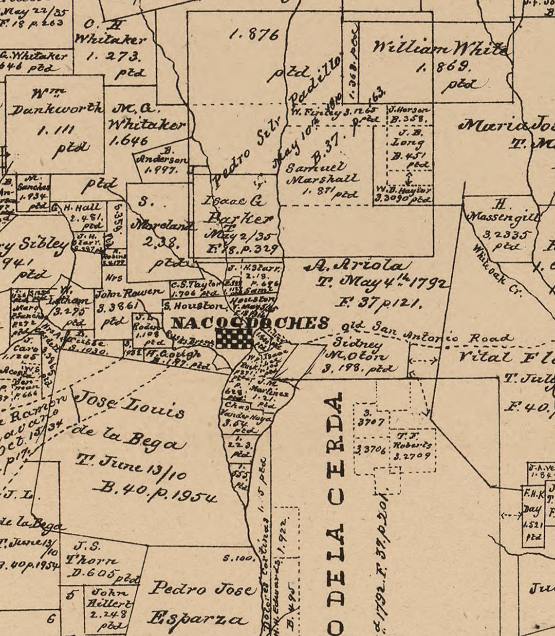 Nacogdoches County Texas 1881 Old Wall Map Reprint With Etsy