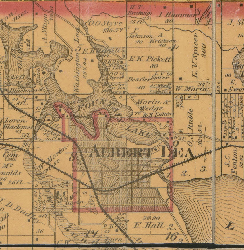Freeborn County Minnesota 1878 Old Wall Map Reprint with Etsy