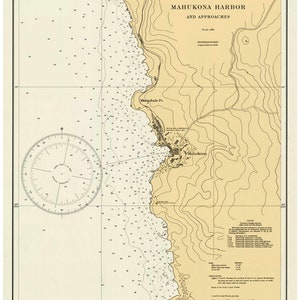 Mahukona Harbor - 1936 Nautical Map - Hawaii Island Hawaii, PC Harbors Reprint 4101