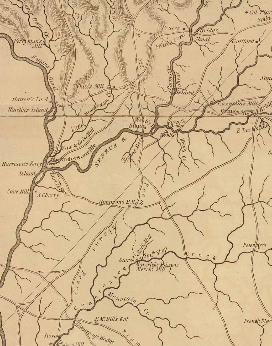 Pendleton District South Carolina 1825 Old County Wall Map Etsy