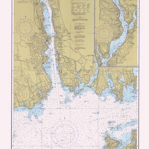 New London Harbor and Approaches - Thames River, Connecticut 1979 Nautical Map - Reprint -  AC Harbors 359