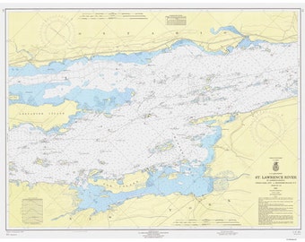 St Lawrence River-Union Park, Ontario to Ironsides Island, NY Grenadier Island Chippewa Bay-1965 Nautical Map Reprint - Great Lakes NY 3-114