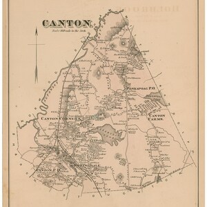 Canton 1876 - Old Town Map Reprint - Norfolk County, Massachusetts - Homeowner Names, Genealogy - MA Atlas