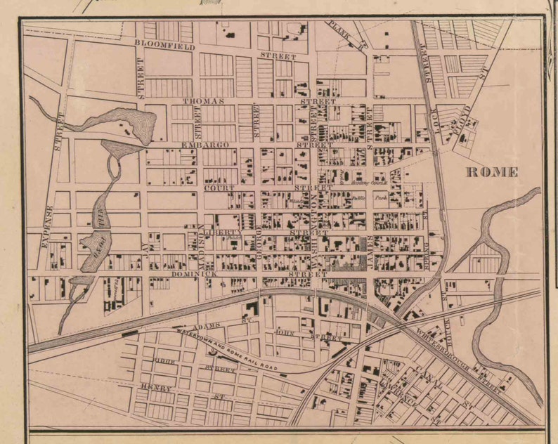 Oneida County New York 1852 Old Wall Map Reprint With Etsy
