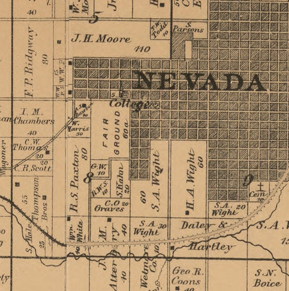 Vernon County Missouri 1886 Old Wall Map With Landowner & Etsy