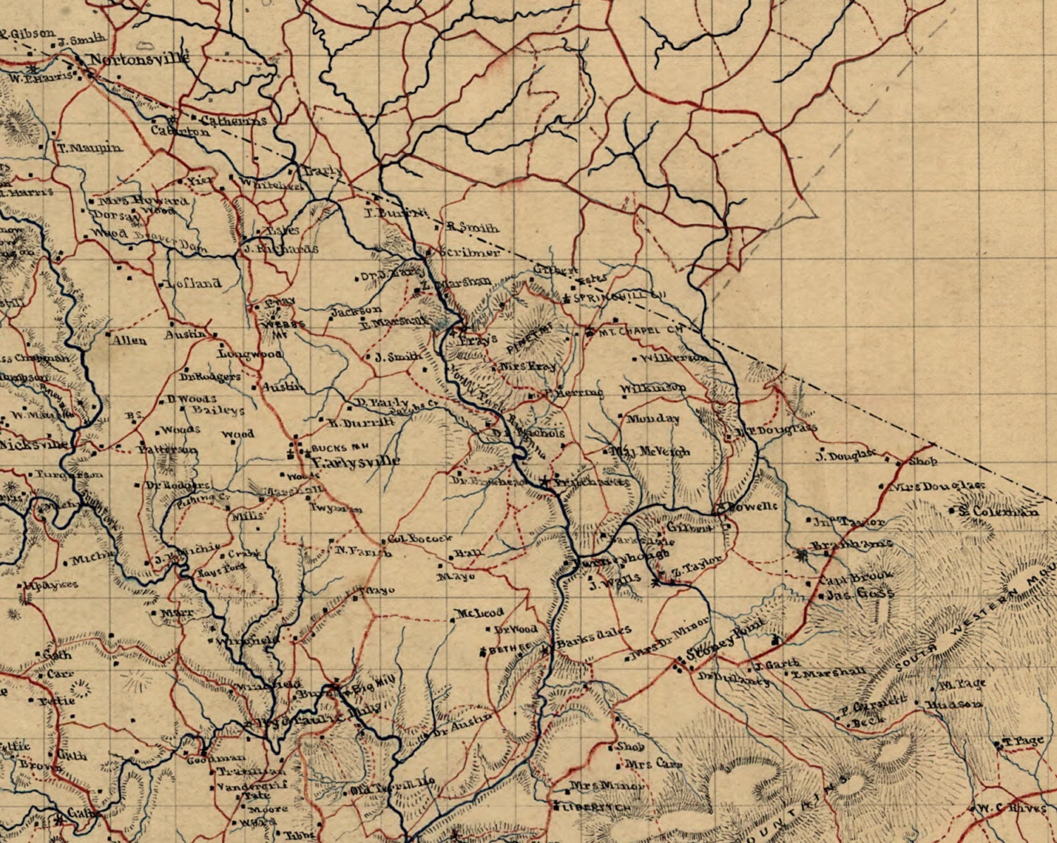 Albemarle County Virginia 1860x Old Wall Map With Homeowner Etsy