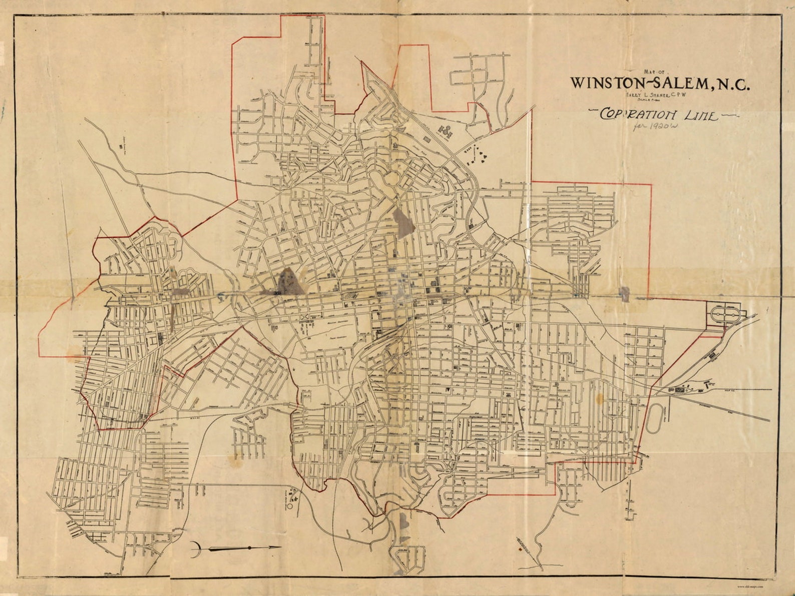 Winston-salem 1920 Old Map Reprint North Carolina NC Cities | Etsy