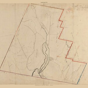 Lanesborough 1830 Town Plan - Old Roads Map Reprint RESTORED Massachusetts Archives - MA