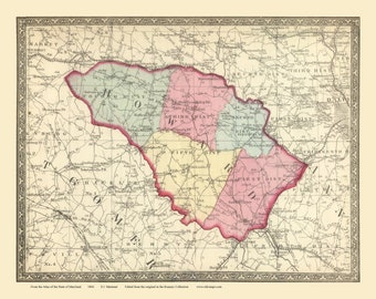 Howard Co MD 1866 Map Maryland State Atlas Reprint