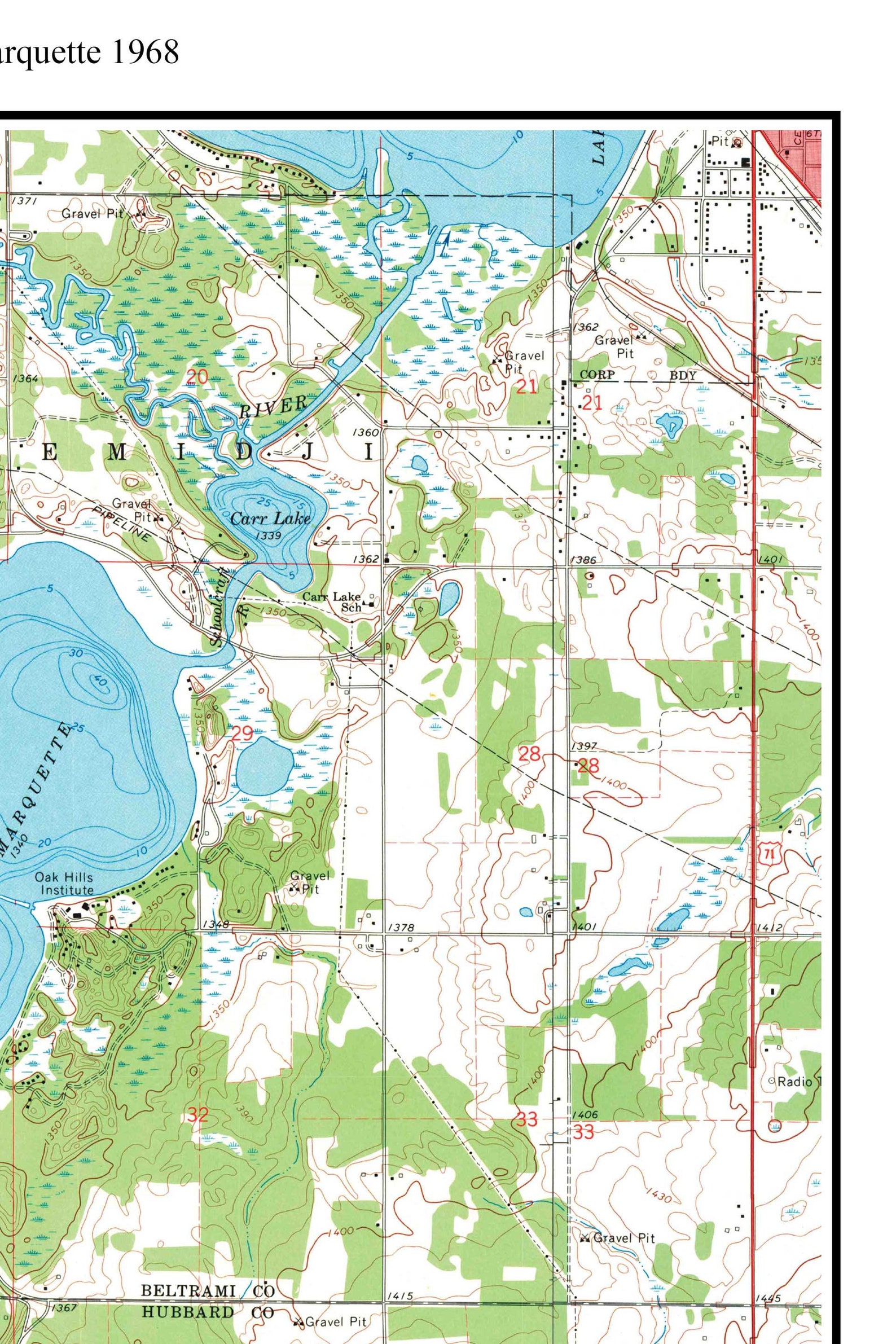 Lake & Lake Marquette 1968 USGS Old Etsy.de