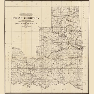 Oklahoma Indian Territory 1898-1899 Old Map Reprint - Oklahoma Regional 2