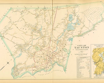 Map Of Dighton Ma Dighton Ma Map | Etsy