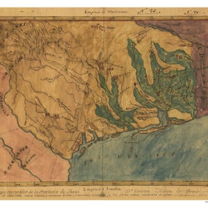 May include: An antique map of the Province of Texas, dated 1749, with hand-drawn lines and text in Spanish. The map shows the coastline, rivers, and settlements. The map is printed on aged paper with a light brown background.