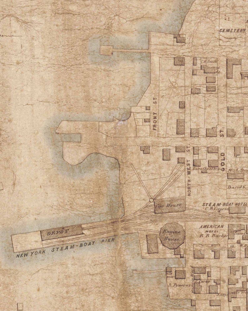Stonington Connecticut 1851 Old Map Reprint Homeowners Etsy